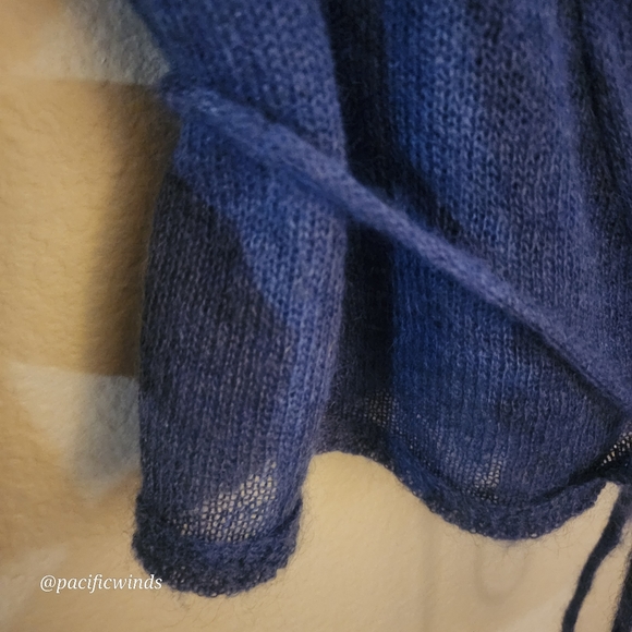 MOHAIR JILL STUART WRAP SWEATER BLUE SMALL c - Picture 5 of 8